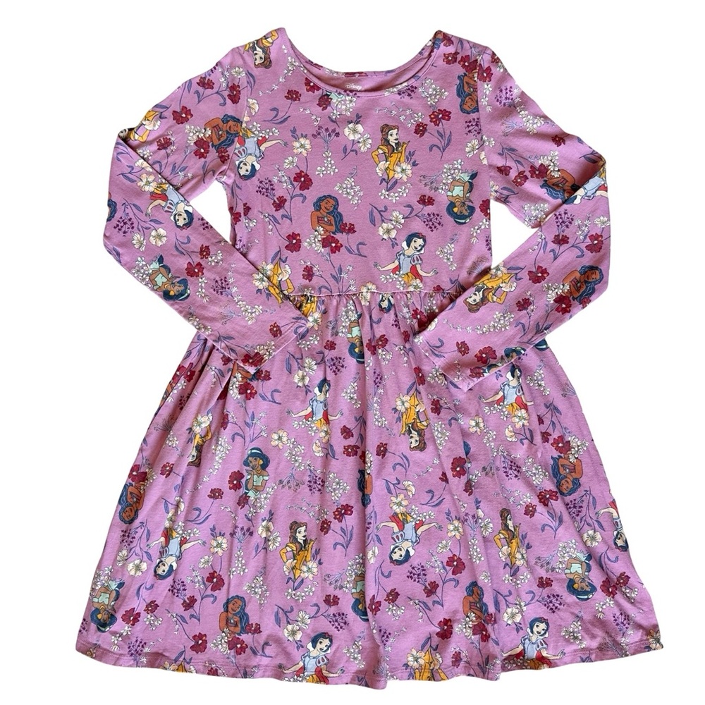Disney Girls Princess Snow White & Belle Fit & Flare Long Sleeve Dress Size 10